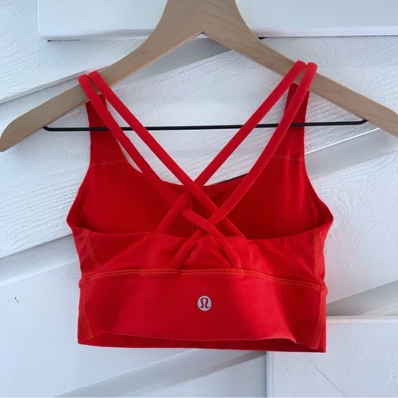 Lululemon Energy Bra Medium Support, B–D Cups Grenadine Red Size 4 - Picture 3 of 4